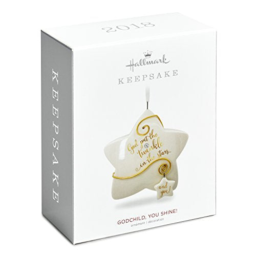 Hallmark Keepsake Christmas Ornament 2018 Year Dated Godchild Baptism You Shine Twinkle Star Porcelain