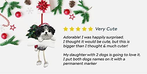 Shih Tzu Ornament with Unique "Dangling Legs" Hand Painted and Easily Personalized Christmas Ornament