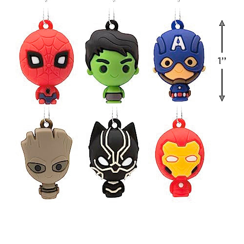 Hallmark Marvel Super Heroes Miniature Christmas Ornaments,Plastic, Set of 6