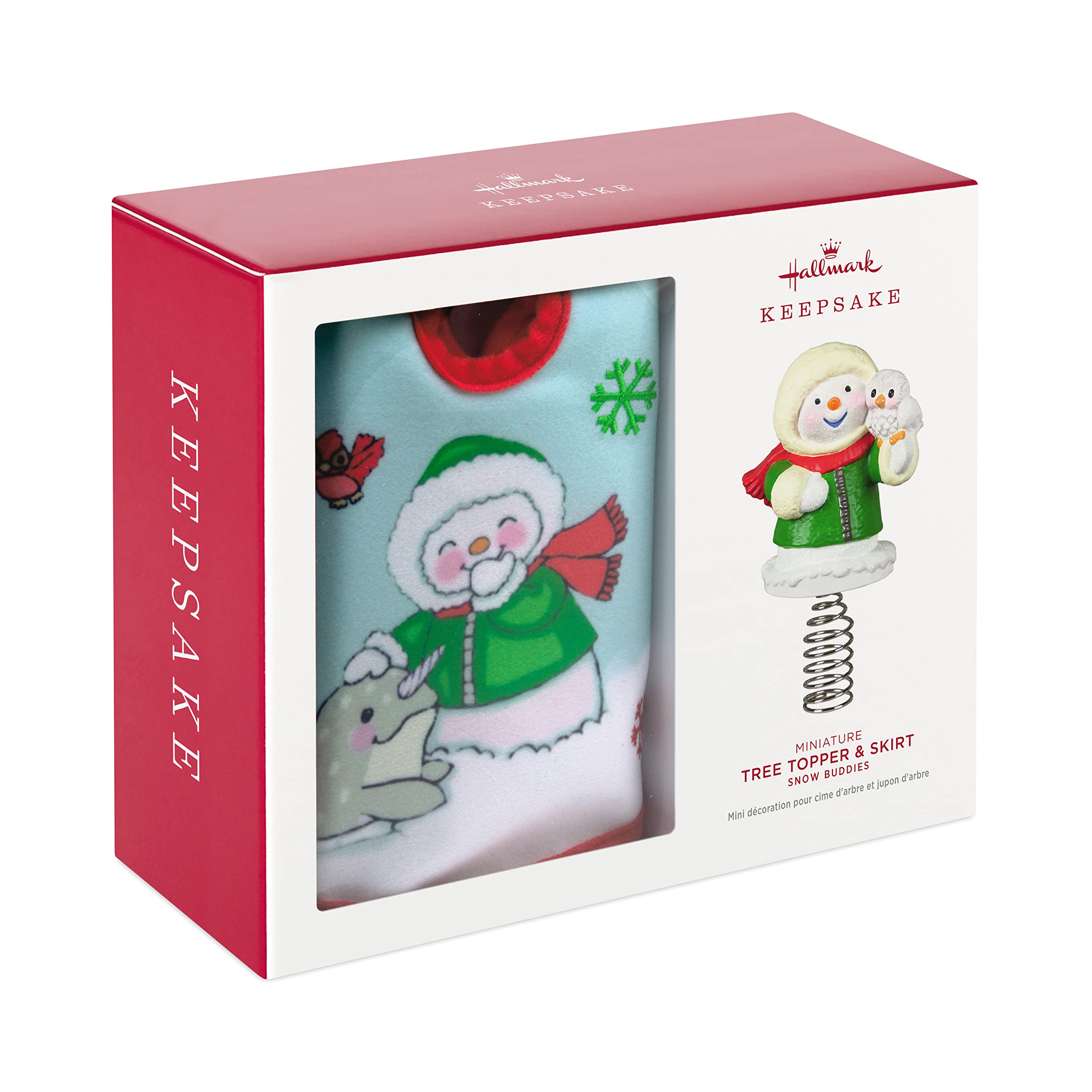 Hallmark Ornament 2022 Snow Buddies Miniature Tree Topper & Skirt Set