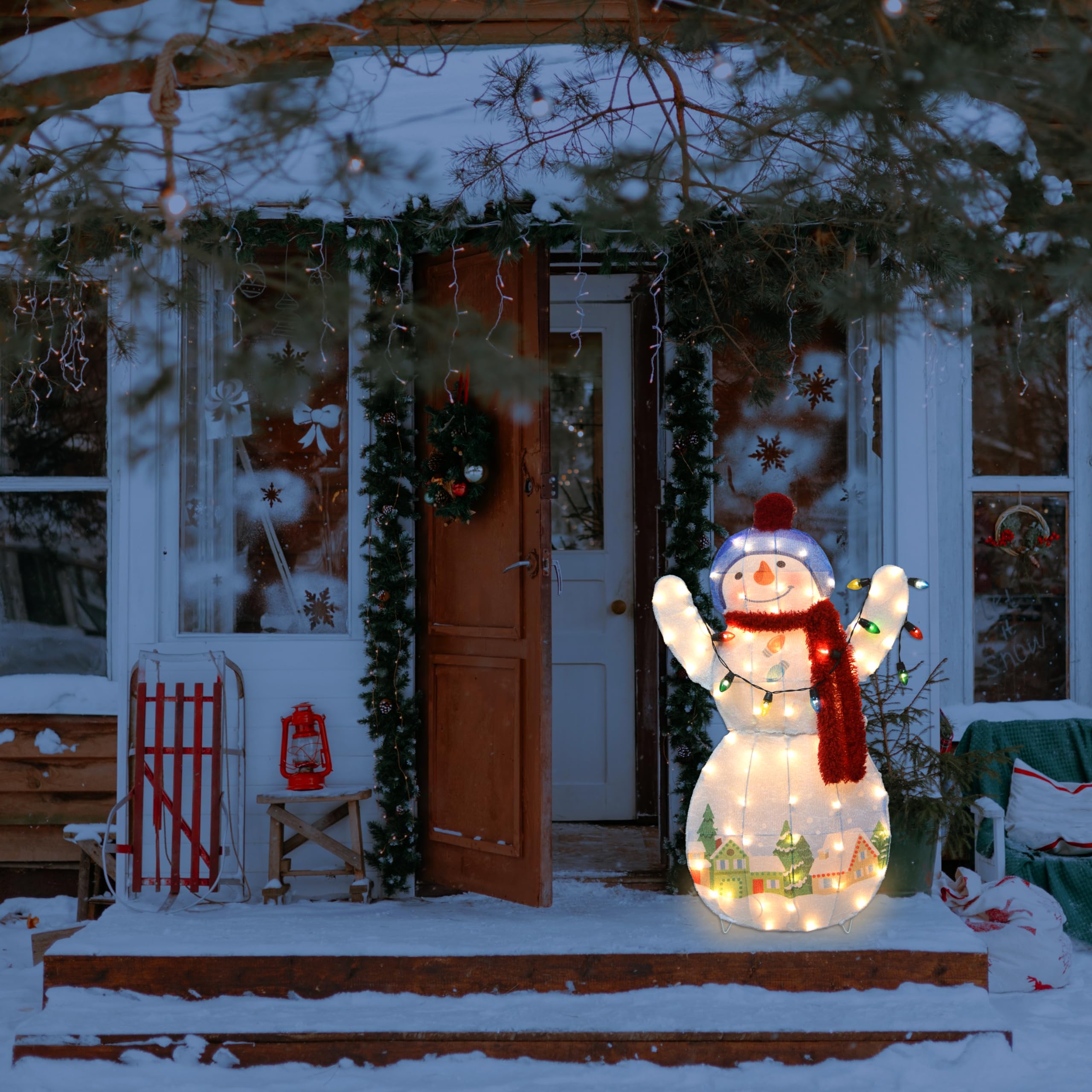 Hallmark Louie D. Lightly Snowtop Lodge Outdoor Decoration