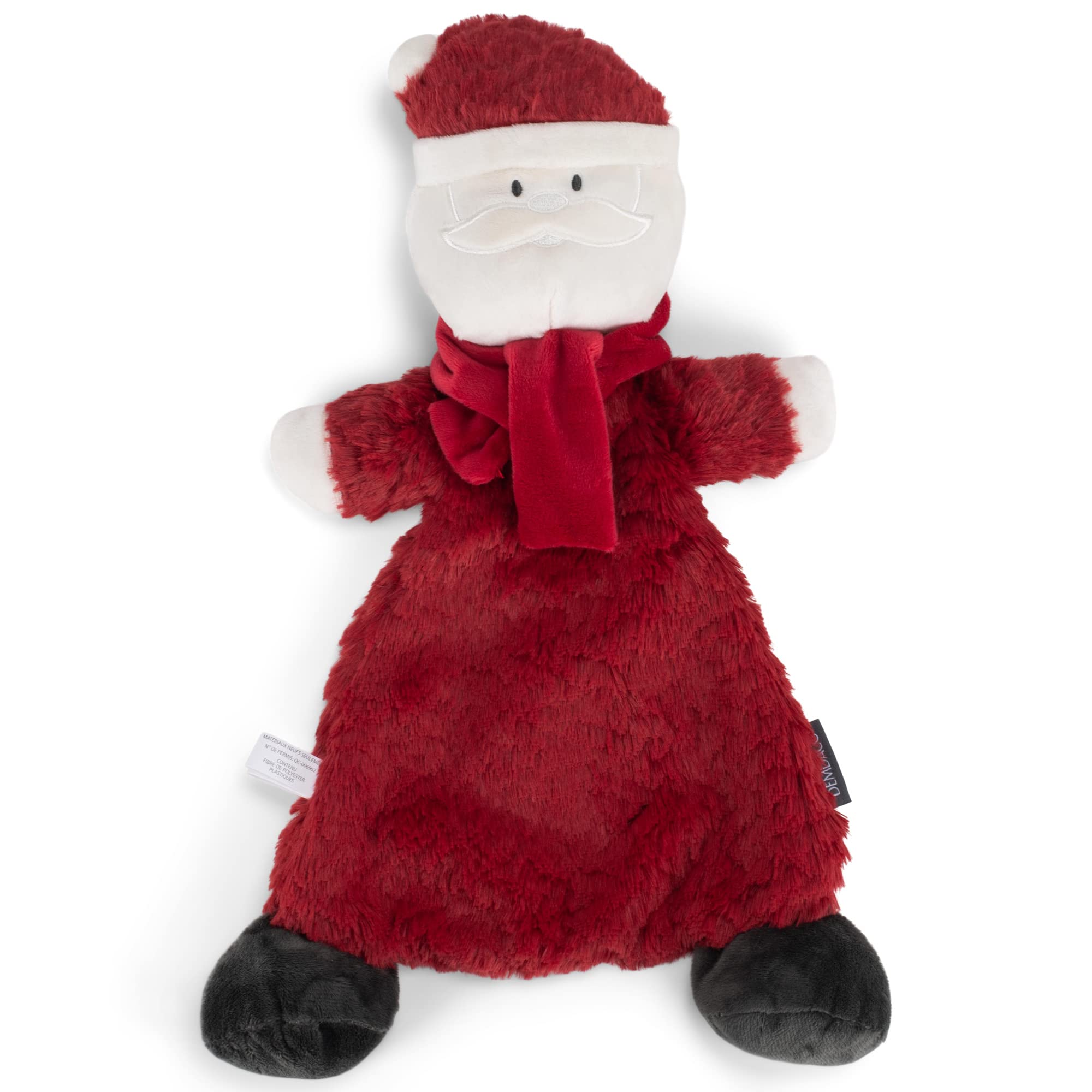 Festive Red Santa Cozy Children's Plush Christmas Rattle Blankie