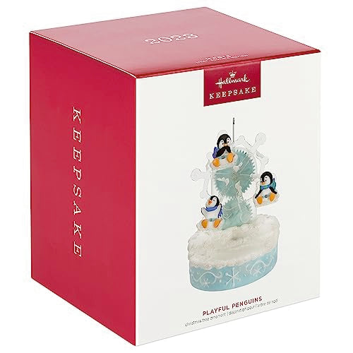 Hallmark Keepsake Christmas Ornament 2023, Playful Penguins on Ferris Wheel, Musical Ornament with Light and Motion