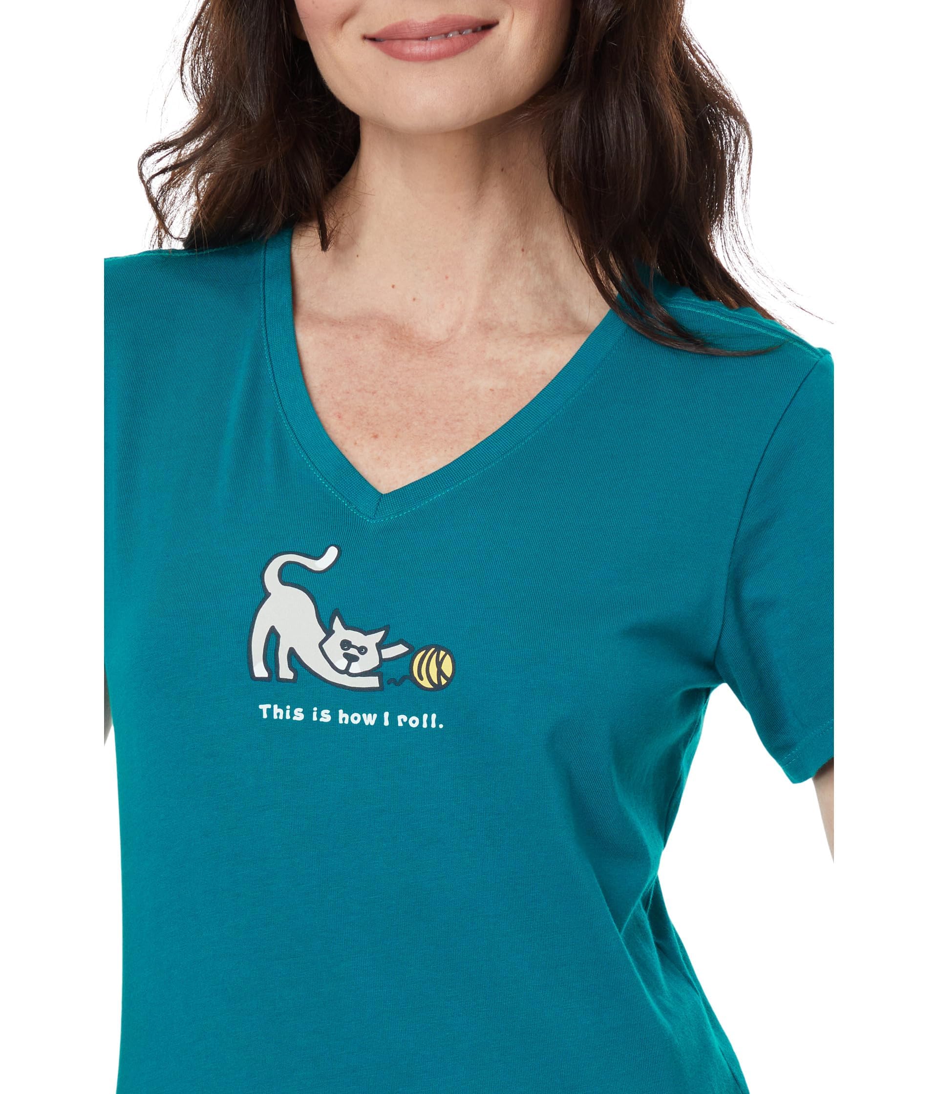 2XL Life is Good "How I Roll" Cat Short Sleeve Crusher T-Shirt