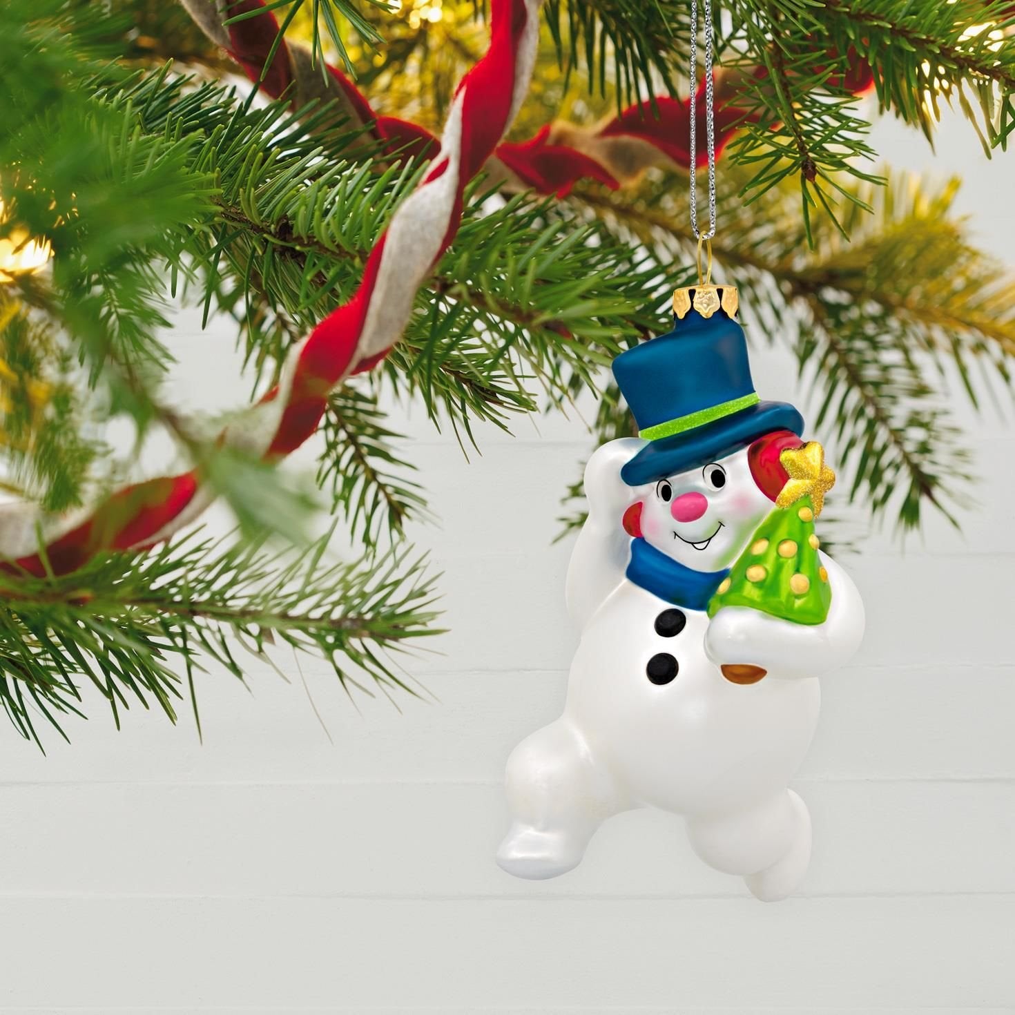 Hallmark Keepsake 2017 Jolly Snowman Premium Blown Glass Christmas Ornament