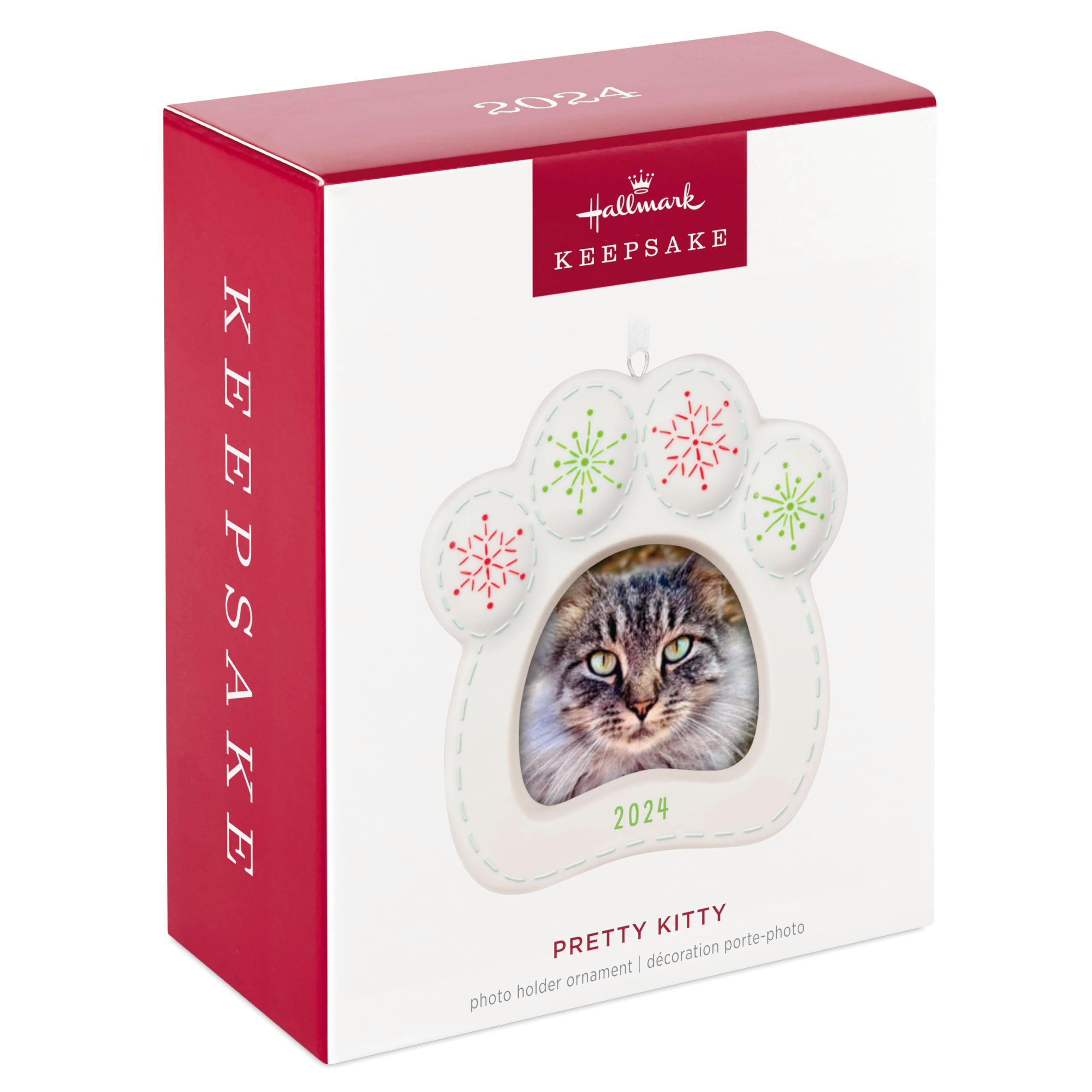 Hallmark Keepsake Christmas Ornament 2024, Pretty Kitty 2024 Photo Frame, Porcelain, Pet Gifts