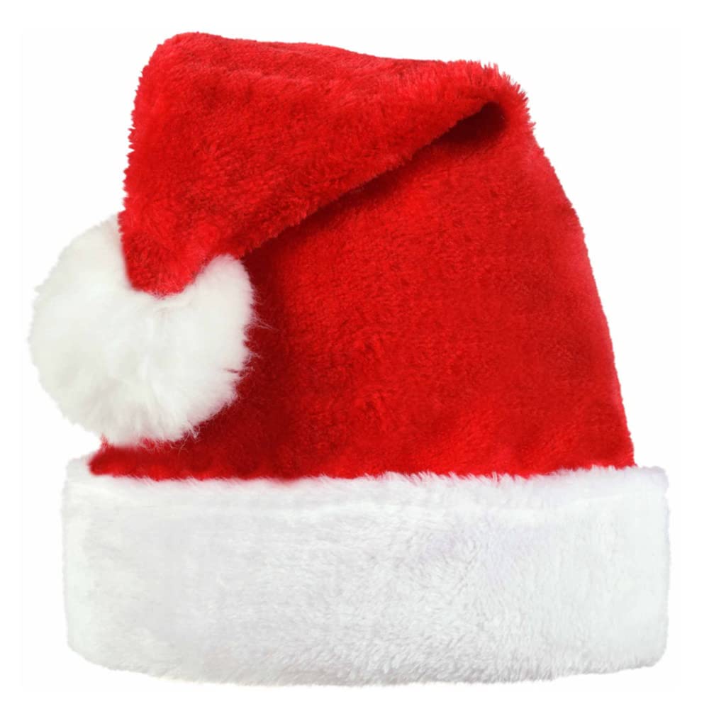 Red & White Santa Plush Value Adult Hat 15" x 12"
