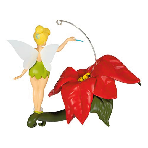 Hallmark Keepsake Christmas Ornament 2023, Disney Tinker Bell Pixie-Dusted Poinsettia, Gifts for Disney Fans