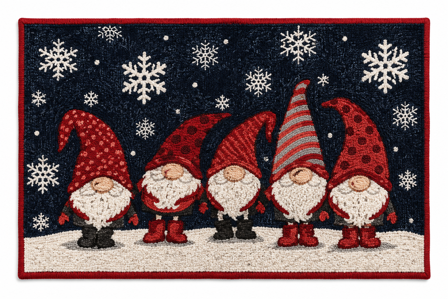 Holiday Gnomes Snowflake Dark Navy Nidico Tapestry Placemat