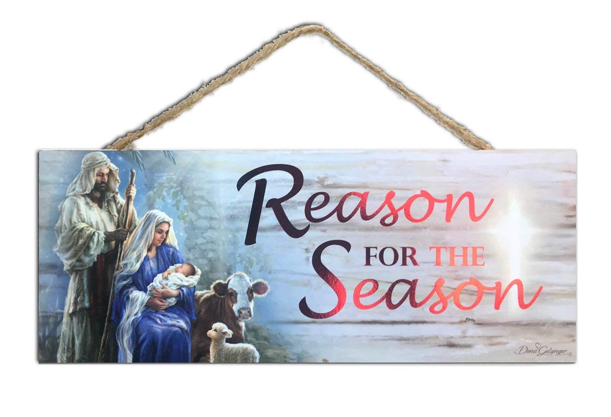 Reason for the Season Wooden Sign with Rope Hanger