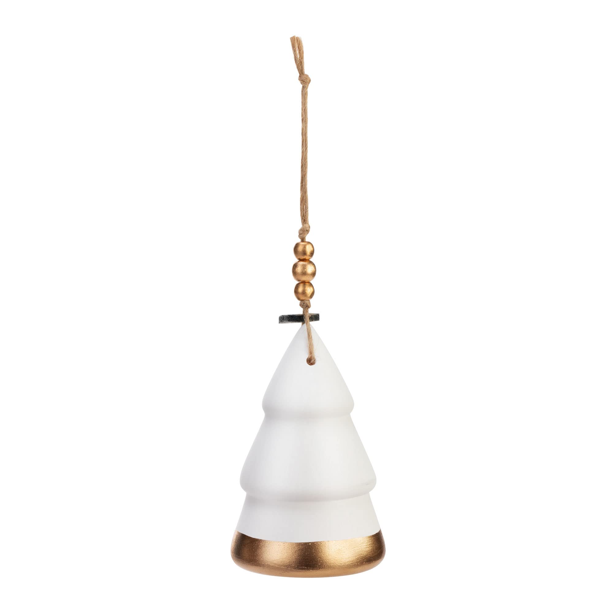 DEMDACO Tree Gold Tone and White 3.5 Inch Fragrance Oil Diffuser Hanging Christmas Ornament 2 PC Set