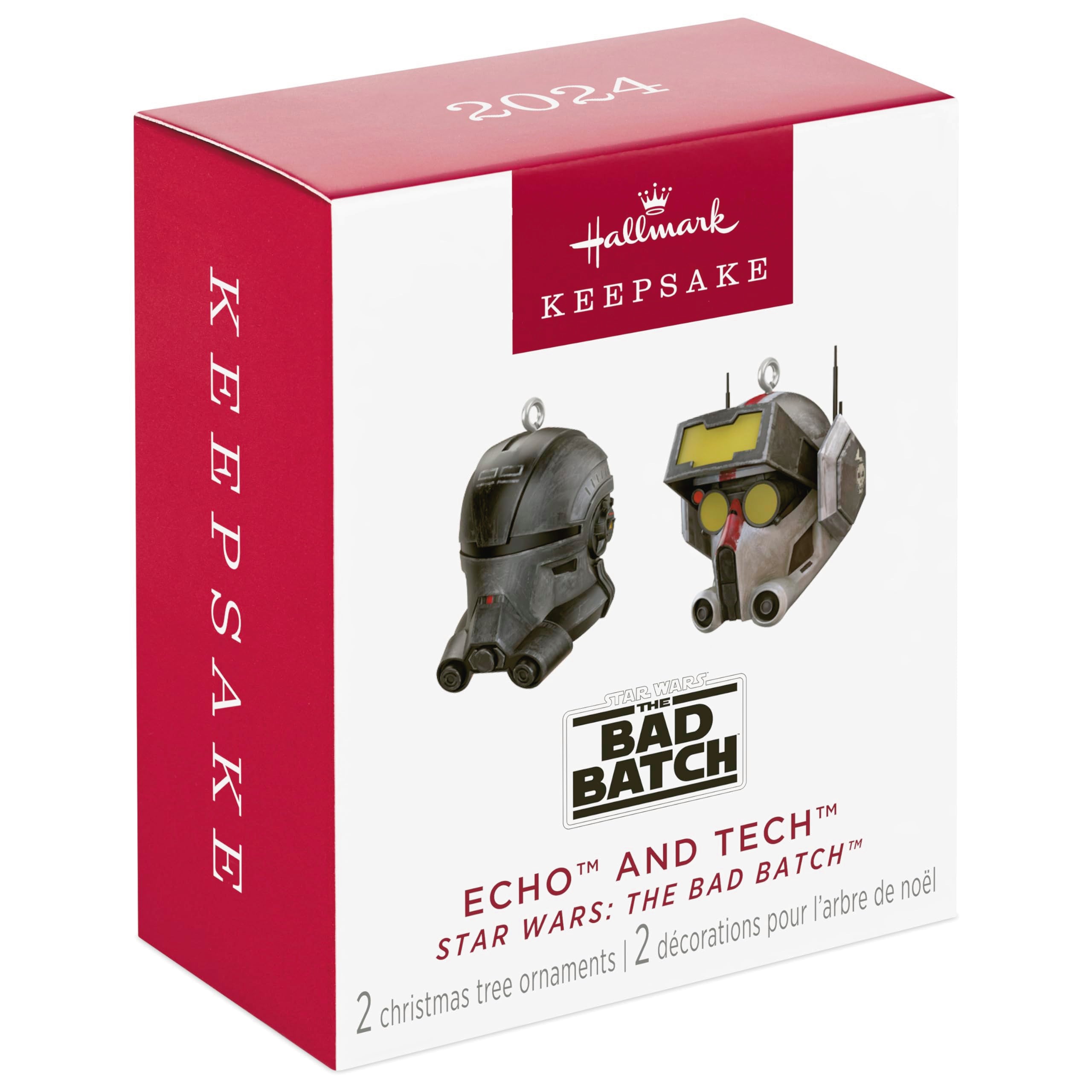 Hallmark Keepsake Mini Christmas Ornaments 2024, Star Wars: The Bad Batch Echo and Tech, Set of 2, Gifts for Star Wars Fans