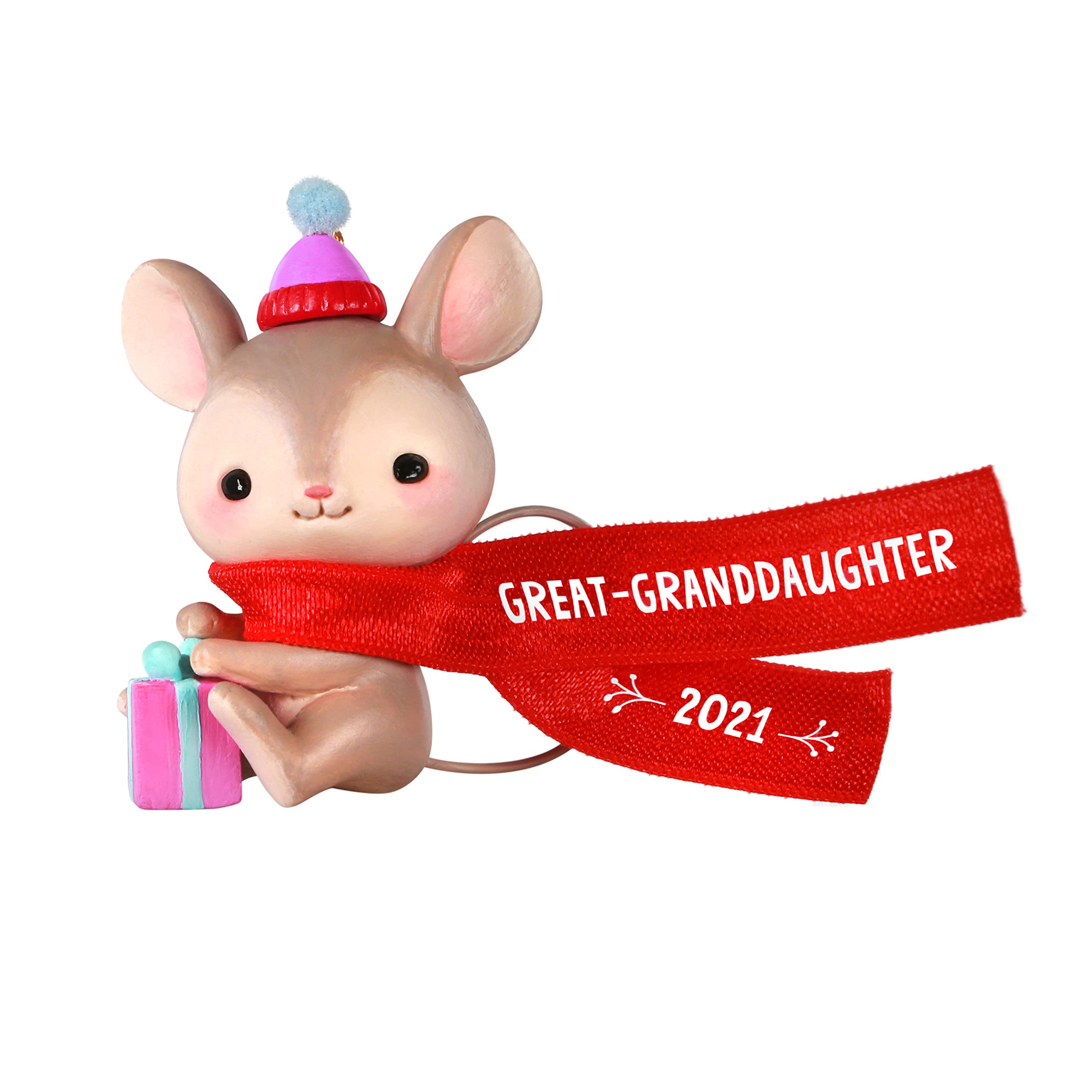 Hallmark Keepsake Christmas Ornament, Year Dated 2021, Great-Granddaughter Mouse
