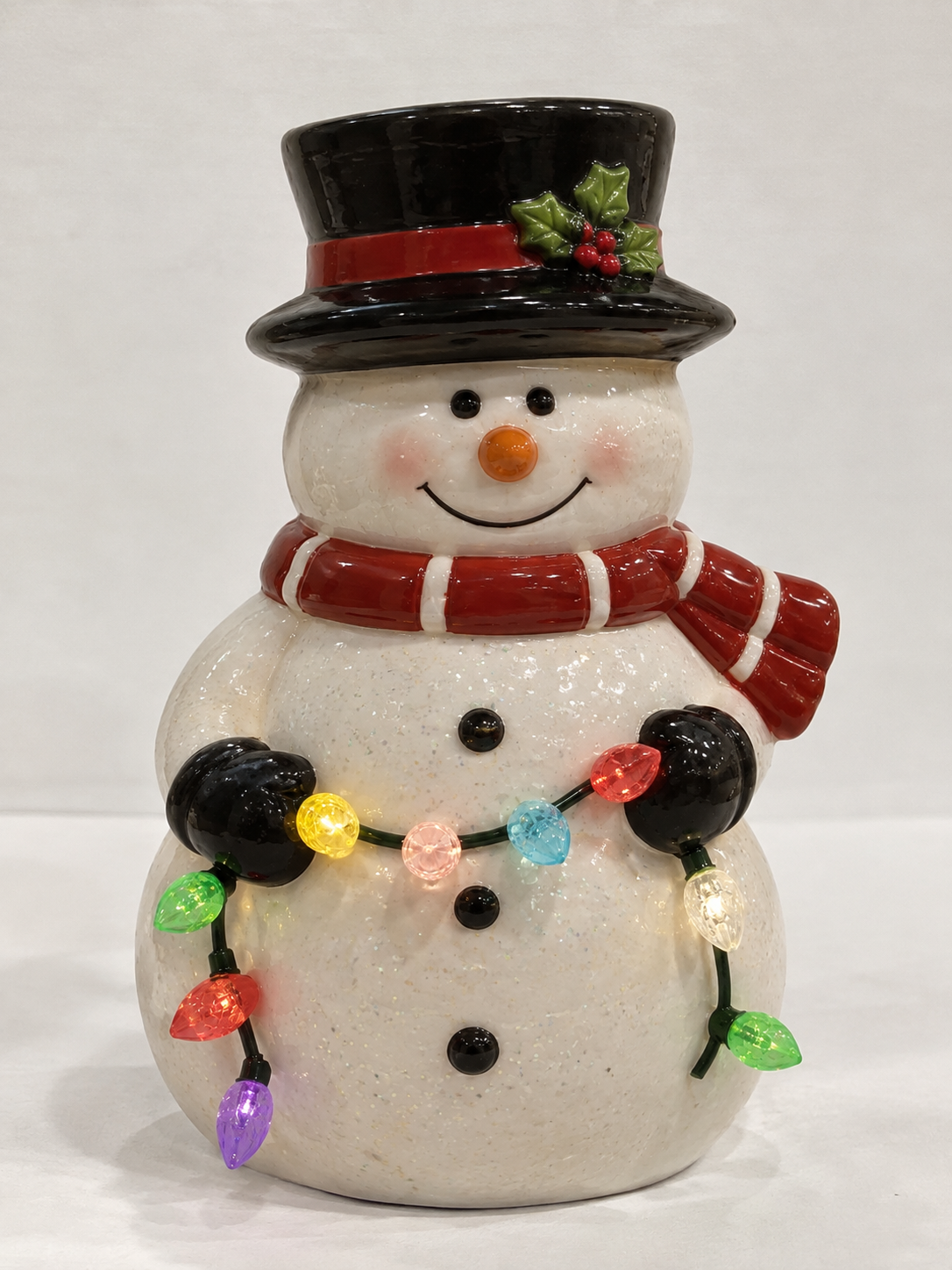 5 Inch Ceramic Snowman Woodland Figure