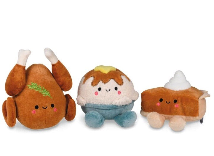 Hallmark Better Together Turkey Mashed Potatoes Pumpkin Pie Plush Set of 3 New