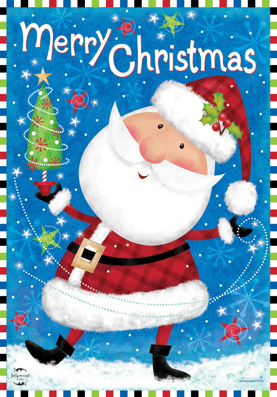 Ready For Christmas Garden Flag Santa Claus Primitive 12.5" x 18" Briarwood Lane