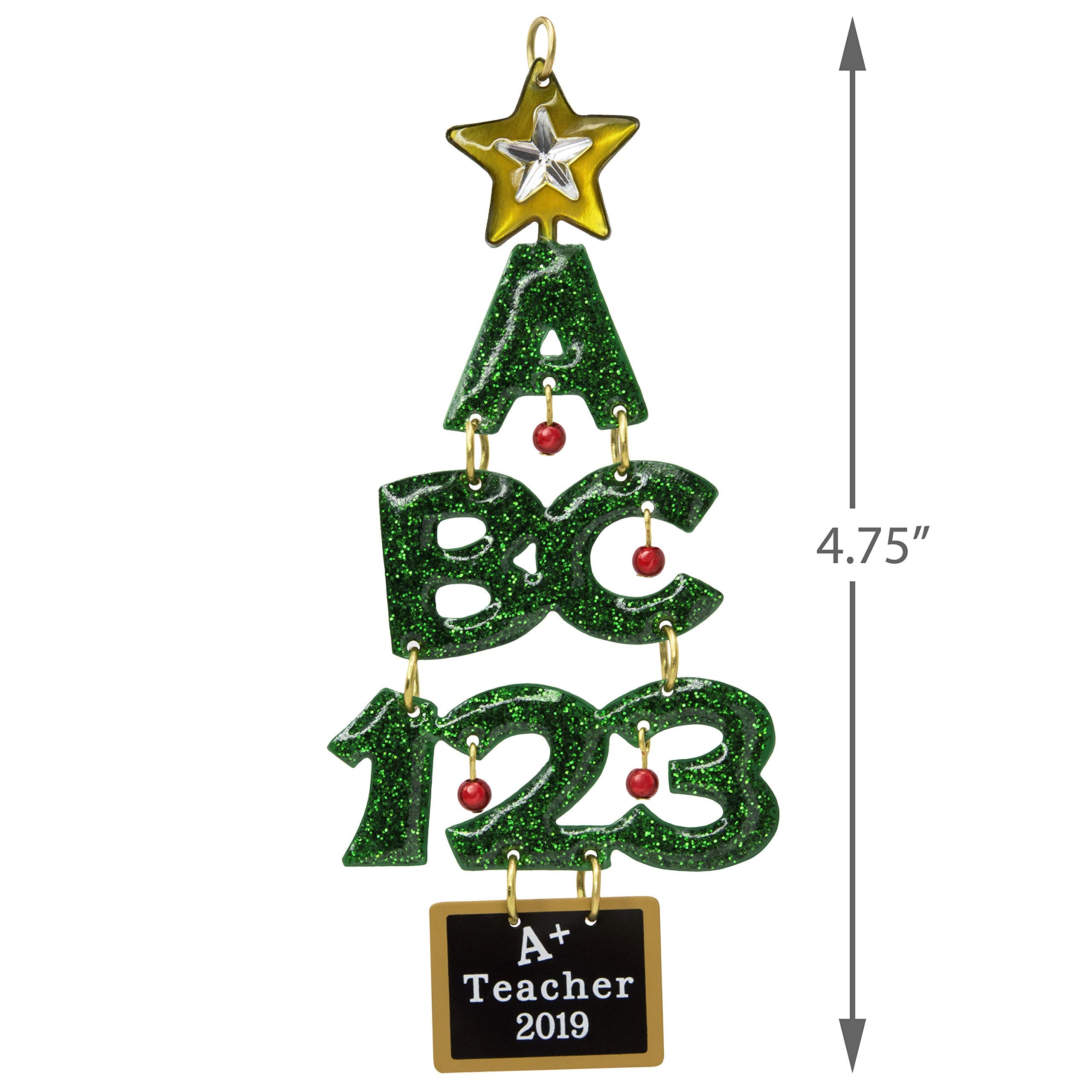 Hallmark Keepsake Christmas 2019 Year Dated A+ School Teacher Ornament, Metal