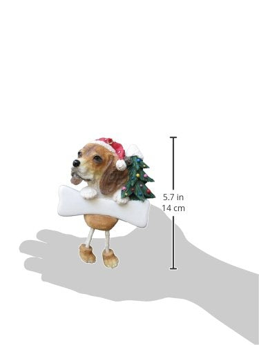 Beagle Ornament with Unique "Dangling Legs" Hand Painted and Easily Personalized Christmas Ornament