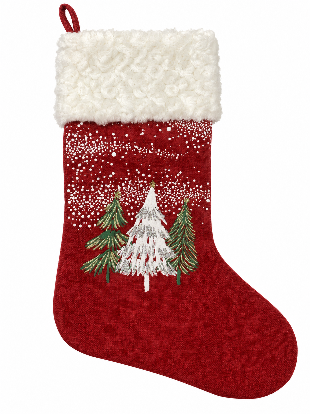 Classic Snowy Christmas Trees C&F Home Stocking