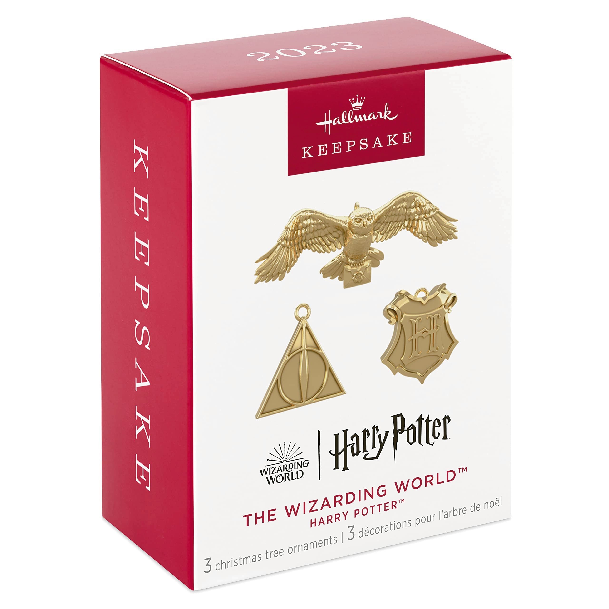 Hallmark Keepsake Miniature Christmas Ornaments 2023, Harry Potter The Wizarding World Metal, Mini Set of 3, Gifts for Harry Potter Fans