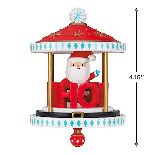 Hallmark Keepsake Christmas Ornament with Motion 2023, Santa-Go-Round, Ho Ho Ho Carousel