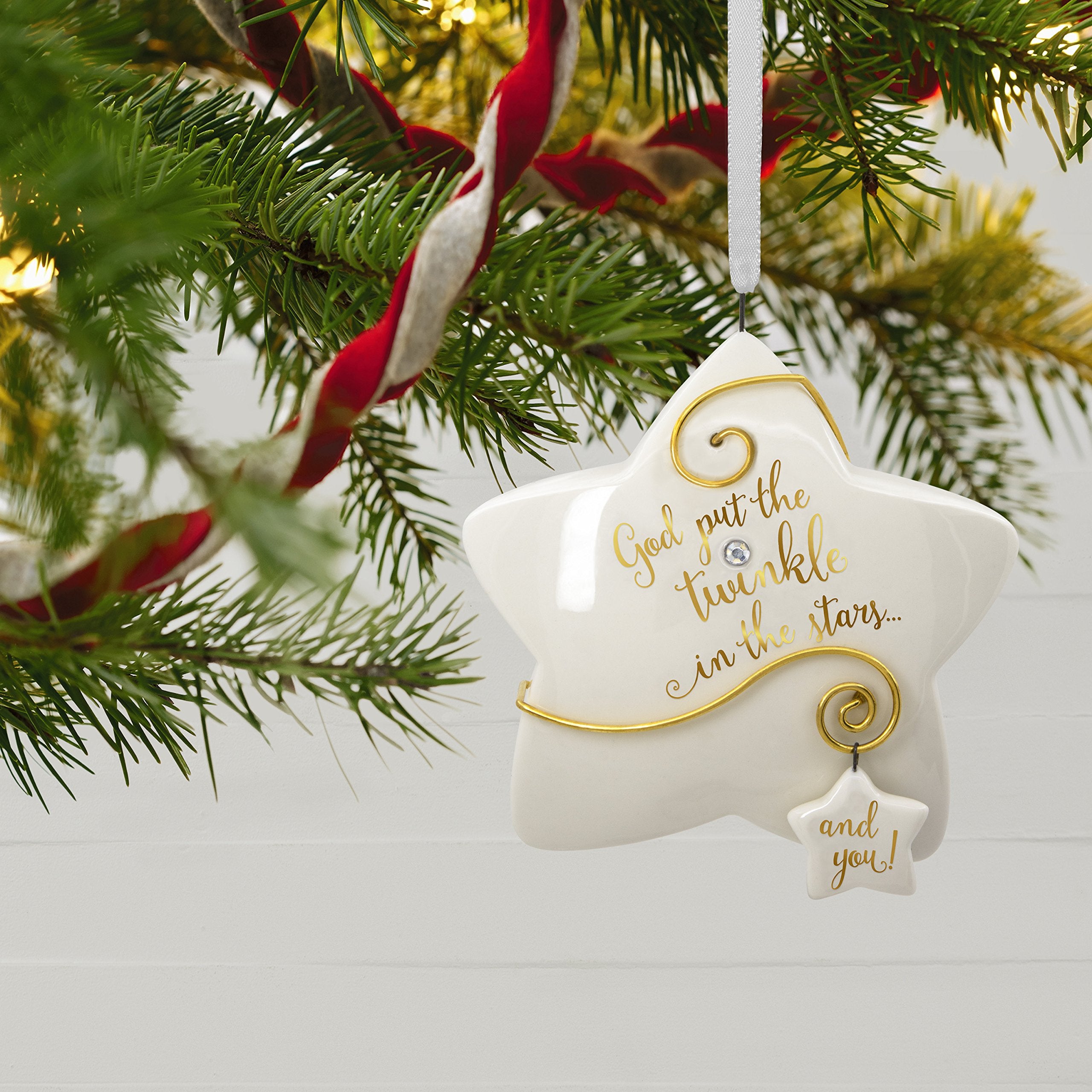 Hallmark Keepsake Christmas Ornament 2018 Year Dated Godchild Baptism You Shine Twinkle Star Porcelain