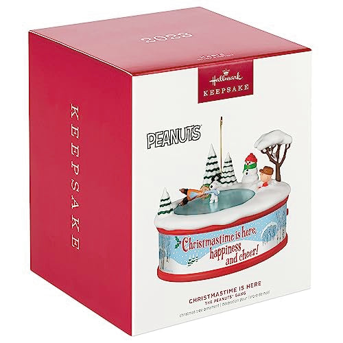 Hallmark Keepsake Christmas Ornament 2023, The Peanuts Gang Christmastime is Here Musical Ornament with Motion, Gifts for Peanuts Fans