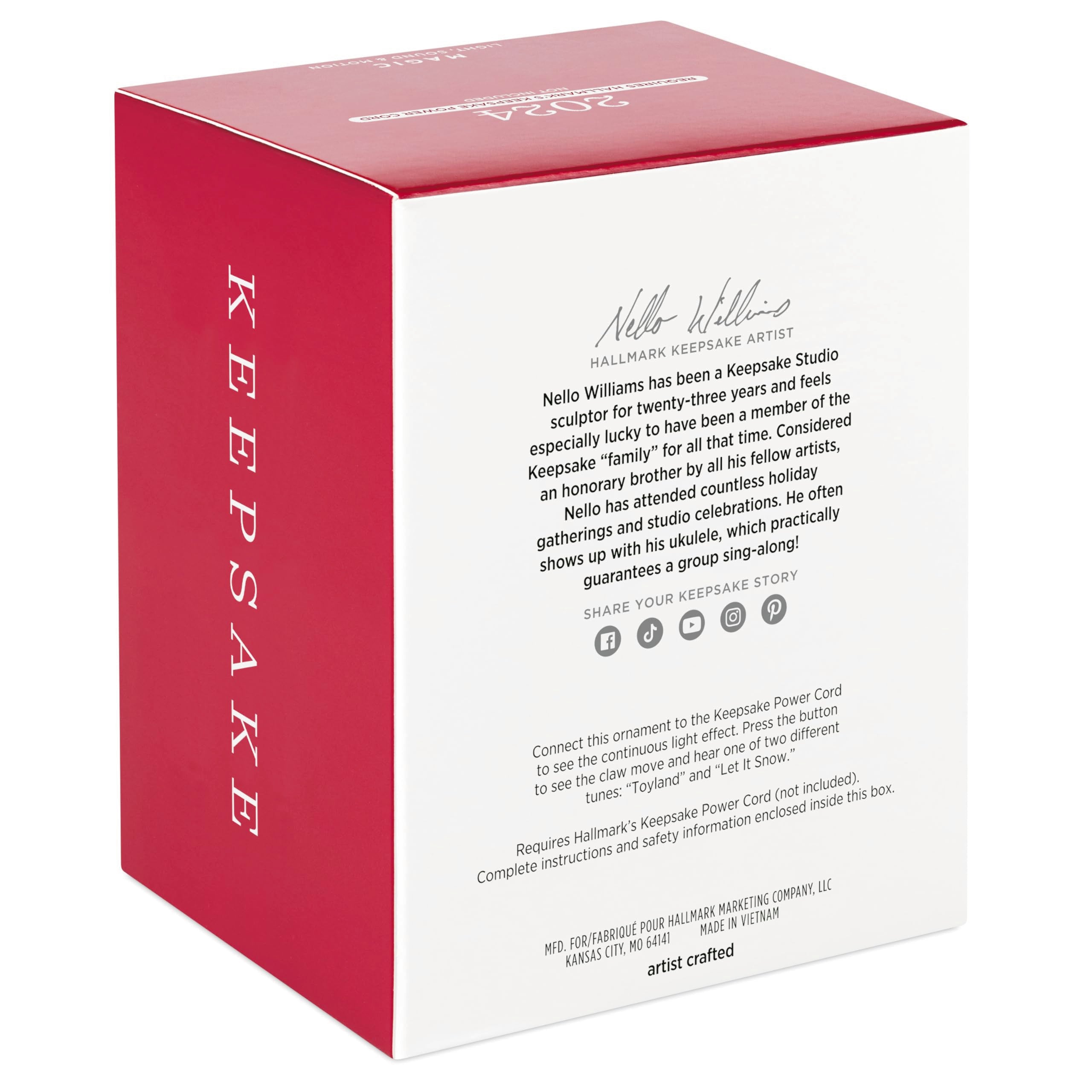 Hallmark Keepsake Christmas Ornament 2024, Magic Snowball Claw Game Musical With Light and Motion, Family Gifts