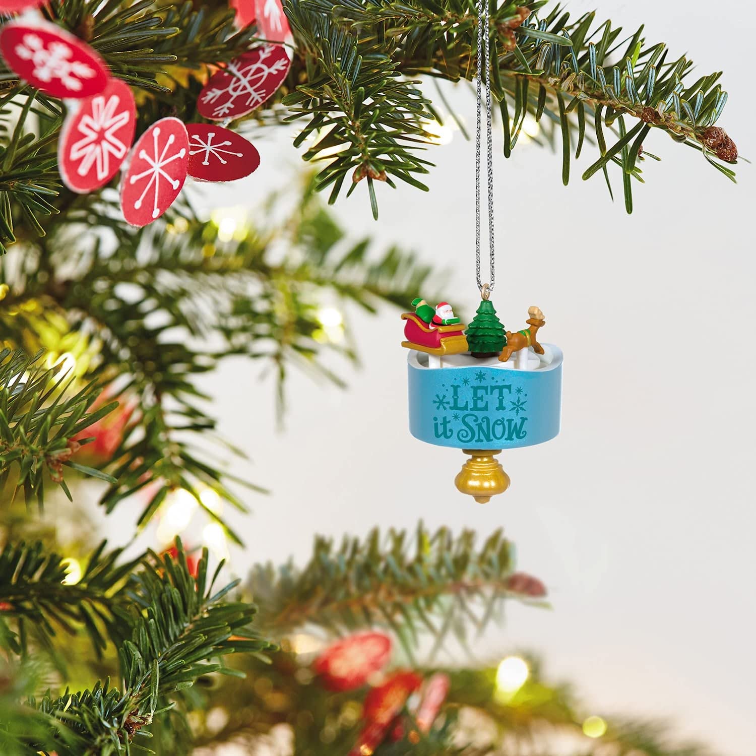 Hallmark Keepsake 1.45" Miniature Christmas Ornament 2022, Santa’s Little Spin, Mini