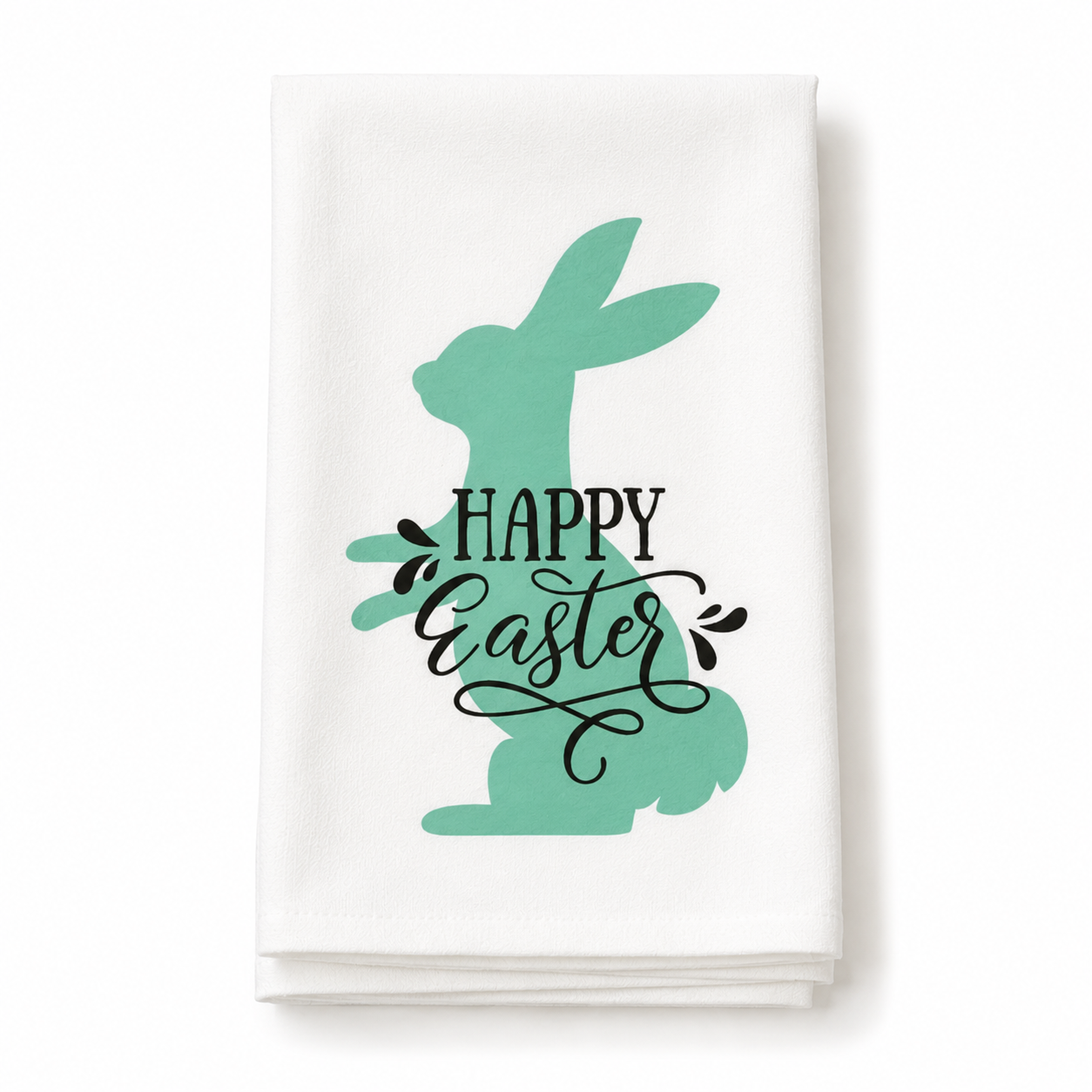 Nidico Cute Easter Bunny Kitchen Tea Towel 15 x 25 - Green