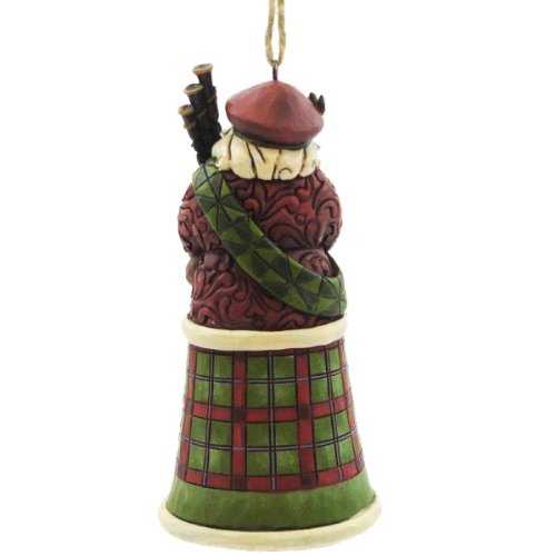 Jim Shore Heartwood Creek 'Scottish Santa' Stone Resin Hanging Ornament, 4.75”