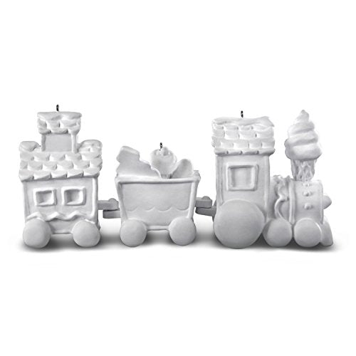 Hallmark Keepsake Christmas Ornament DIY Craft Paint Kit 2018 Year Dated, Make-Your-Own Train, 3 Pieces Unfinished