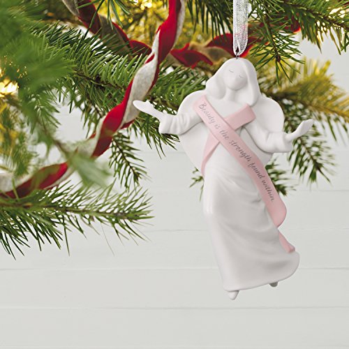 Hallmark Keepsake 2017 Strength Within Porcelain Angel Christmas Ornament Benefiting Susan G. Komen