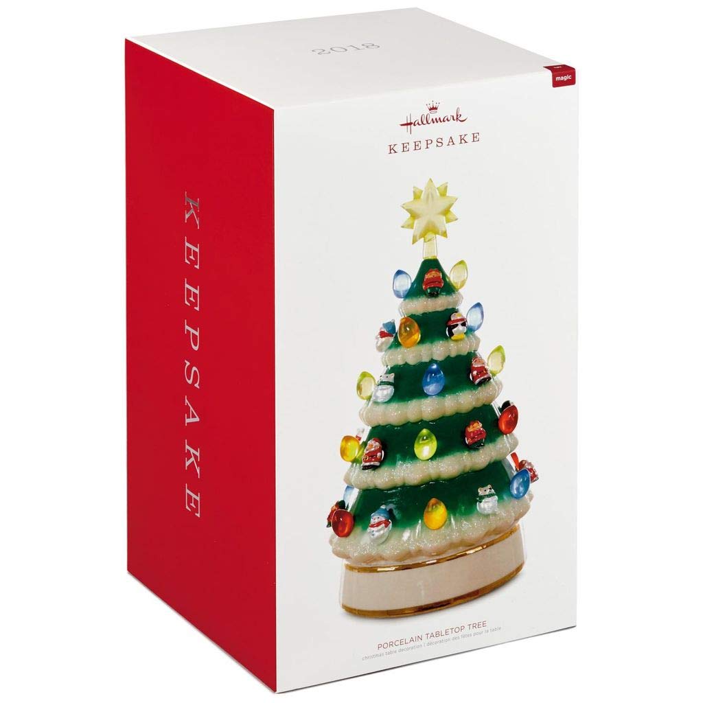 Hallmark Mini Porcelain Tabletop Tree with Light, 10"