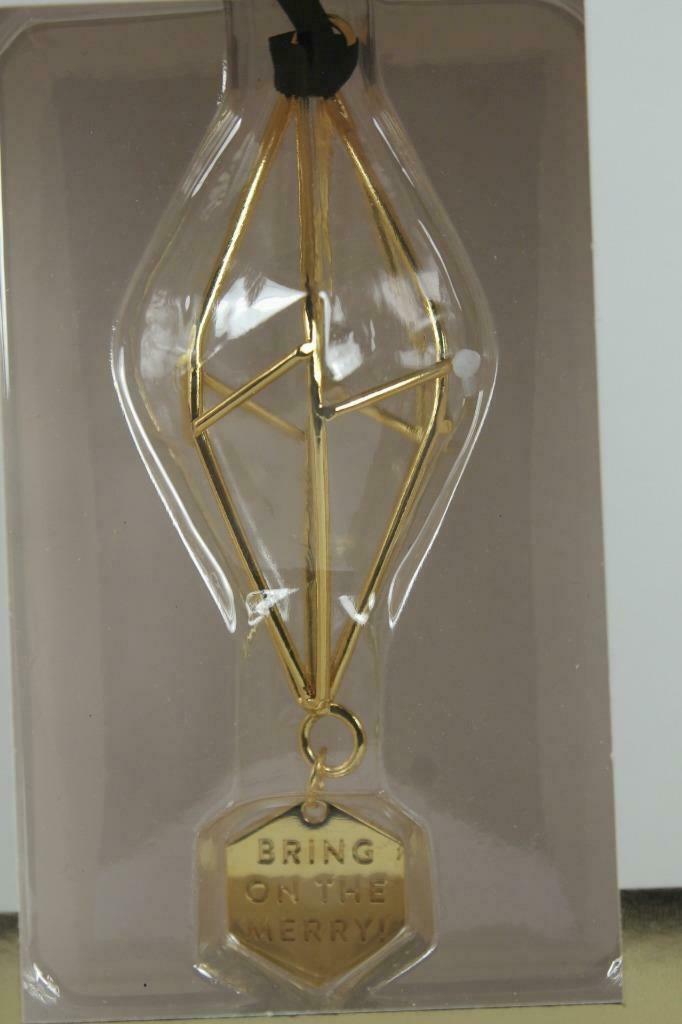 Hallmark Keepsake "Diamond" Bring On The Merry Signature Gold Tone Christmas Tree Ornament.