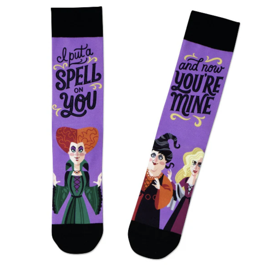 "I Put a Spell on You and Now You're Mine" Hocus Pocus Hallmark Halloween Socks