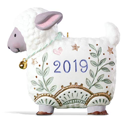 Hallmark Keepsake Christmas Ornament 2019 Year Dated Love Your Spirit, Godchild Lamb, New Baby Baptism Gift Porcelain