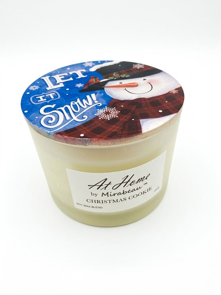 At Home by Mirabeau "Christmas Cookie" 12 oz Frosted Soy Blend Jar Candle - Let It Snow