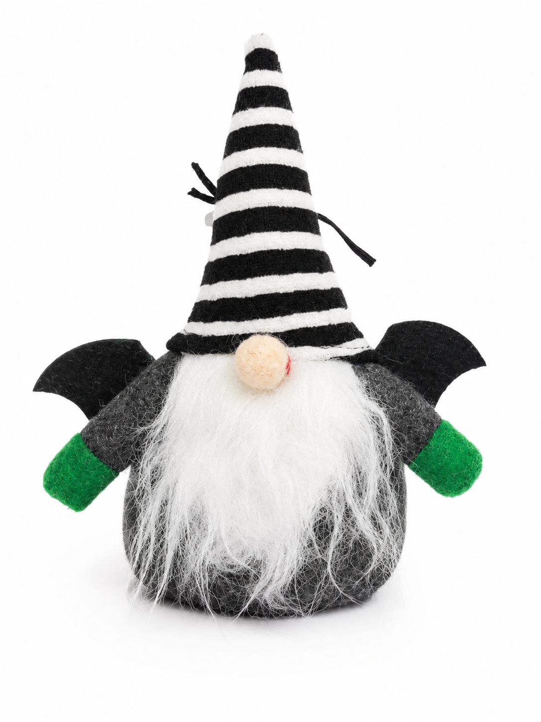 Black and White Bat Ganz Halloween Gnome Decoration