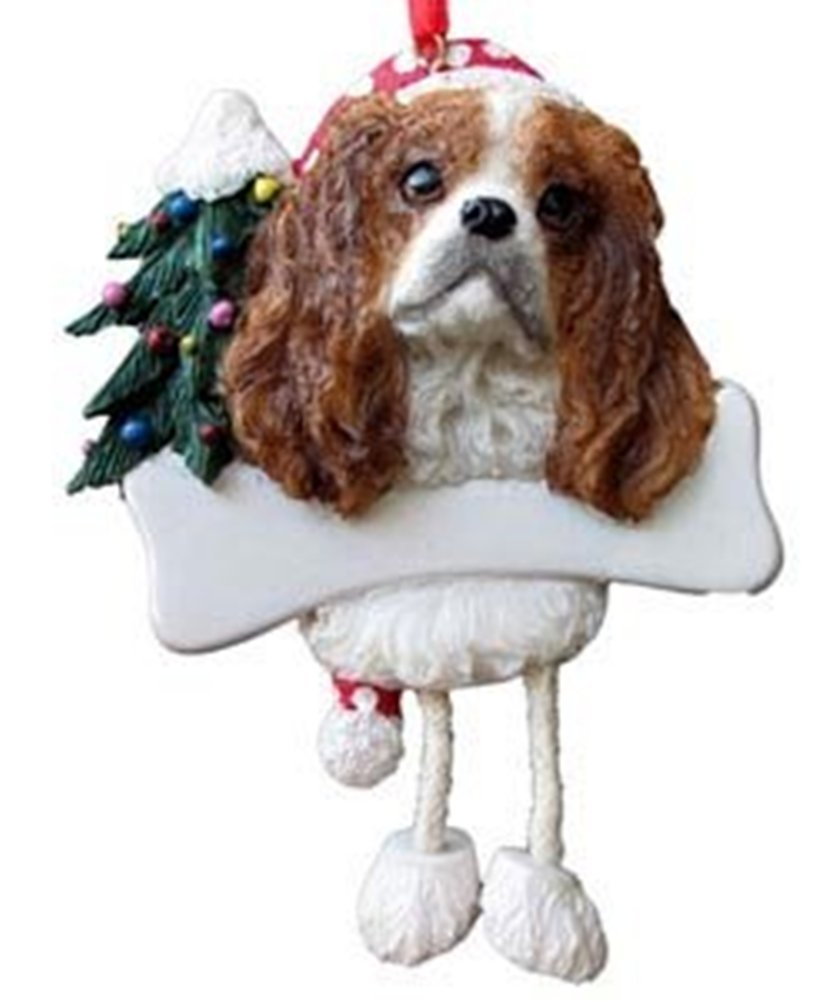 King Charles Ornament with Unique "Dangling Legs" Hand Painted and Easily Personalized Christmas Ornament