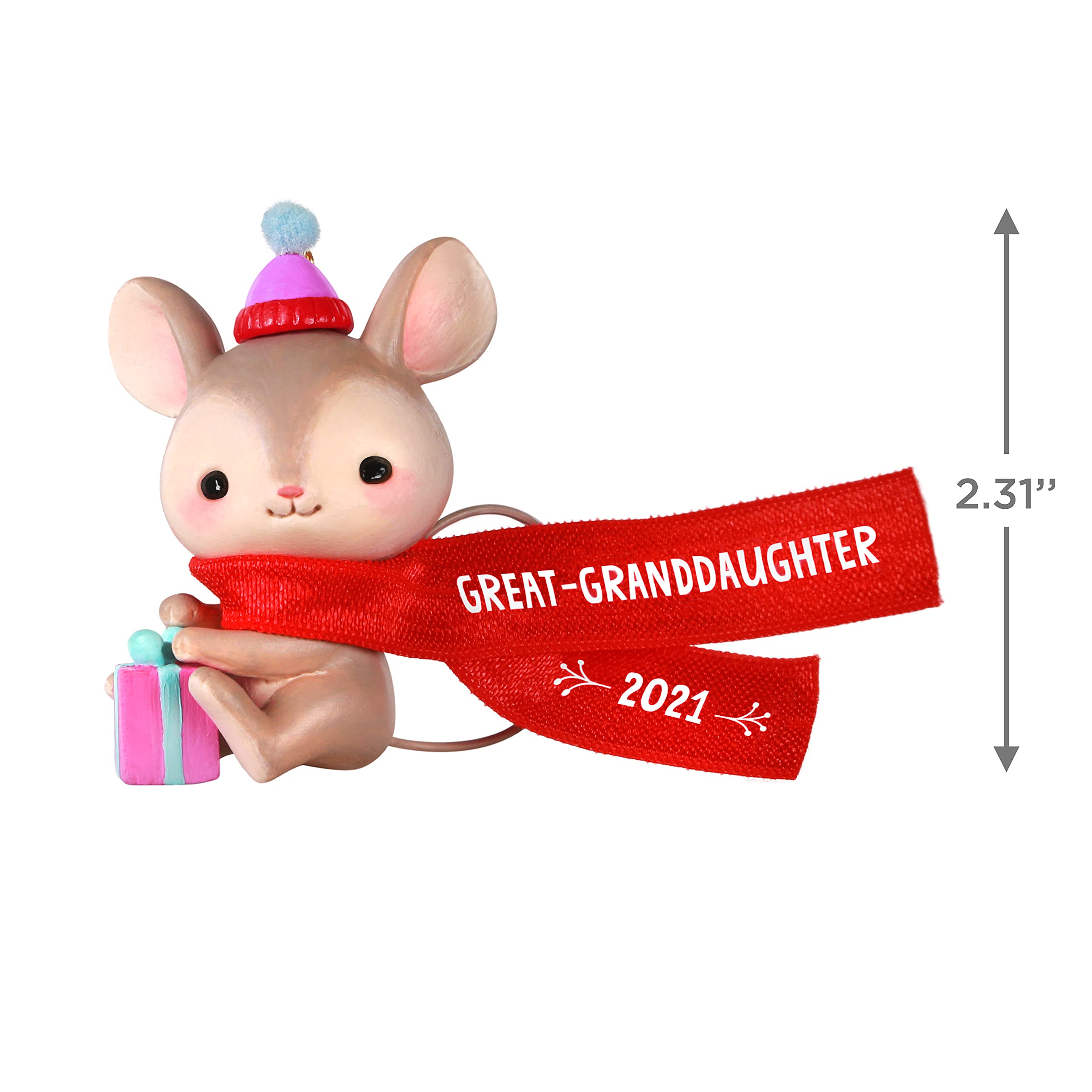 Hallmark Keepsake Christmas Ornament, Year Dated 2021, Great-Granddaughter Mouse
