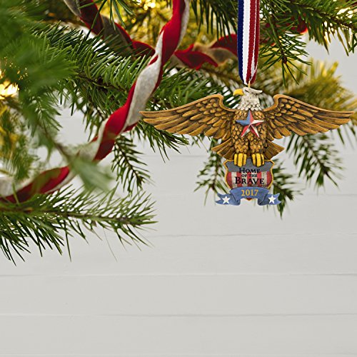 Hallmark Keepsake 2017 Home of the Brave Patriotic Folk Art Eagle Dated Christmas Ornament