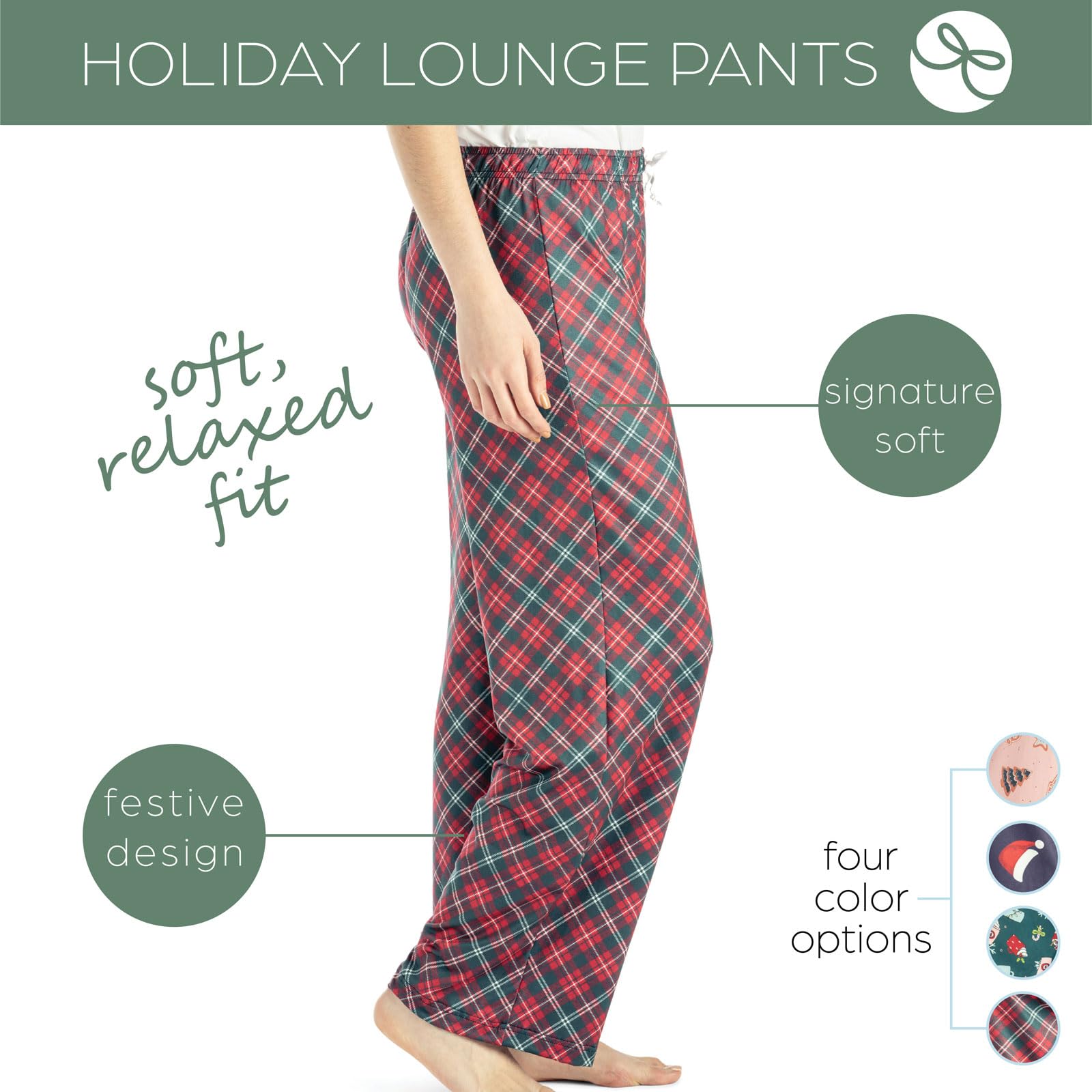 Hello Mello Women's Christmas Winter Holiday Soft Comfy Lounge Pants - M/L