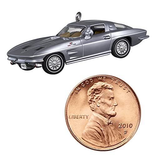 Hallmark Keepsake 0.55" Miniature Christmas Ornament 2022 Year-Dated, Lil’ Classic Cars 1963 Chevrolet Corvette Stingray, Mini