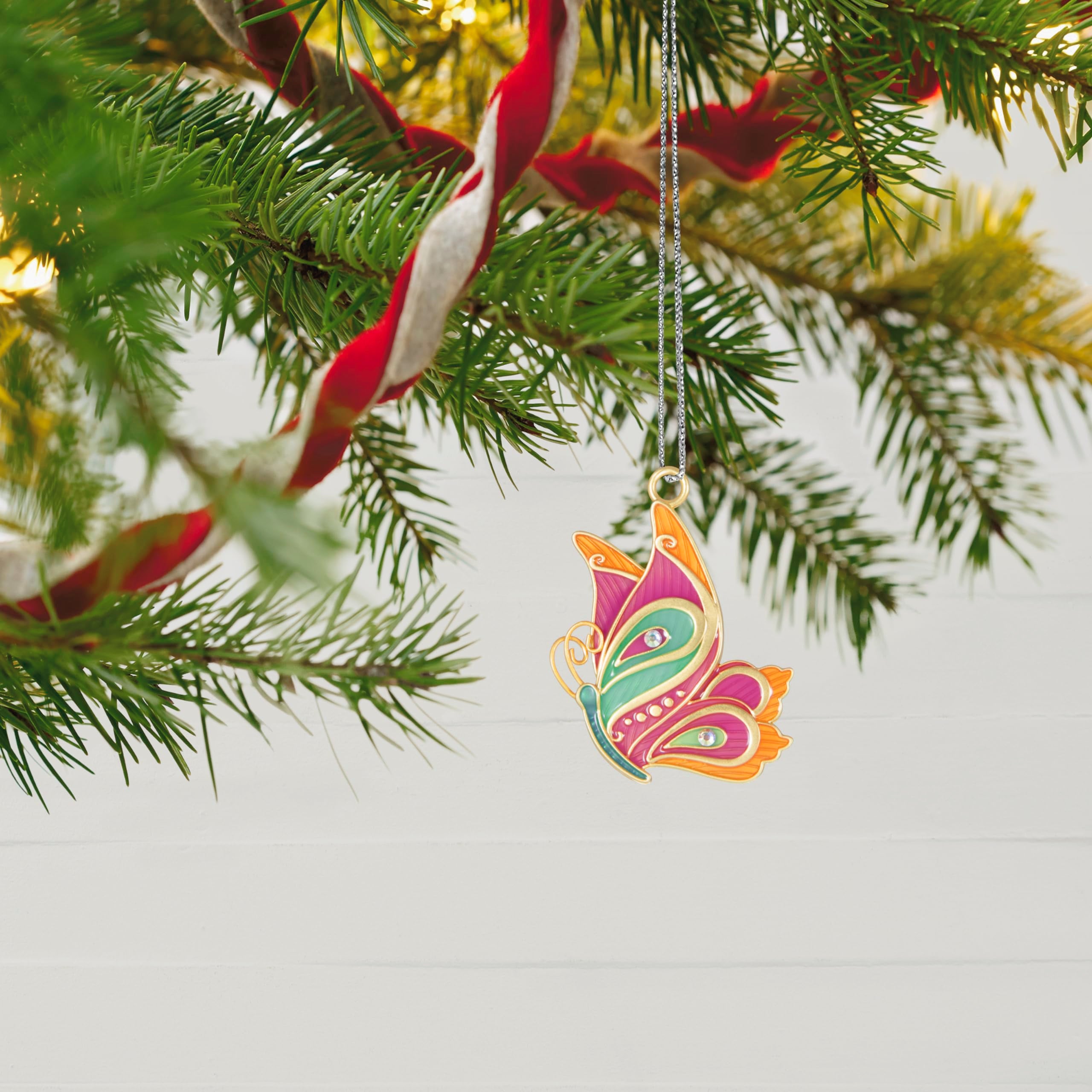 Hallmark Keepsake 1.3" Miniature Christmas Ornament 2024, Mini Petite Paisley Butterfly, Metal, Gift for Her
