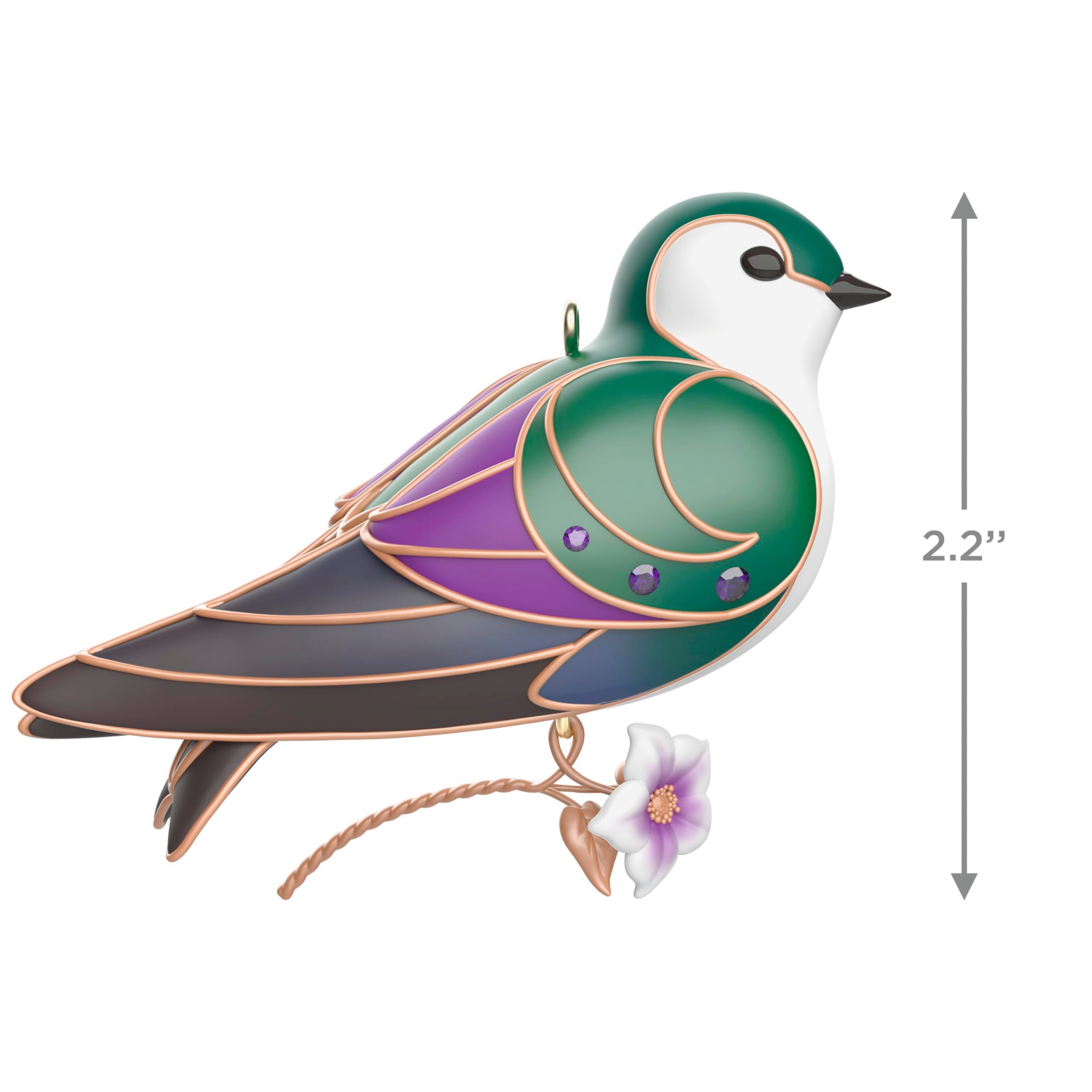 Hallmark Keepsake Christmas Ornament 2024, The Beauty of Birds Violet-Green Swallow, Gift for Her