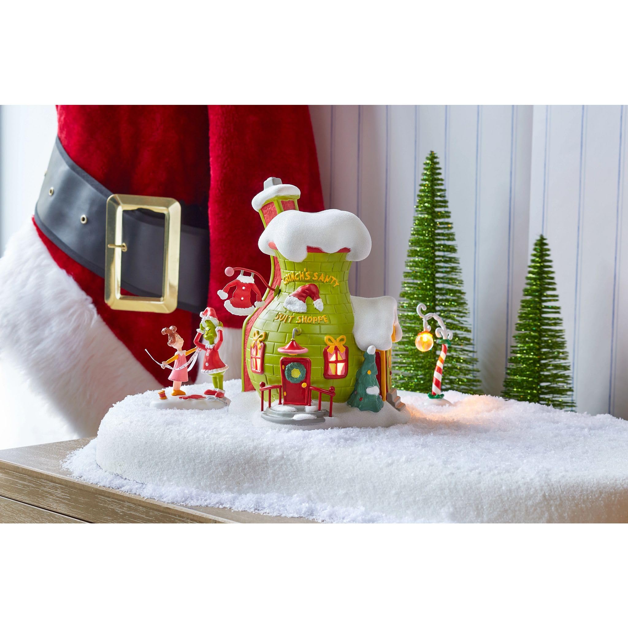 Department 56 Dr. Seuss The Grinch "Grinch's Santy Suit Shoppe" Lighted Village Building