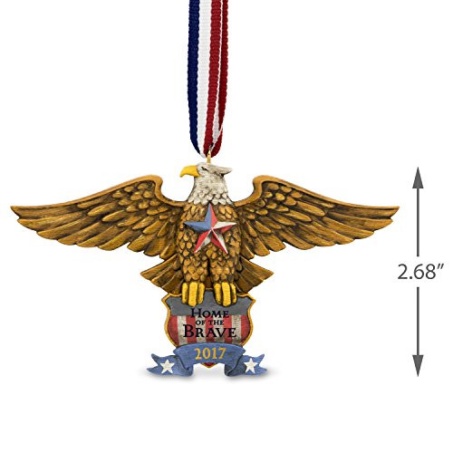 Hallmark Keepsake 2017 Home of the Brave Patriotic Folk Art Eagle Dated Christmas Ornament