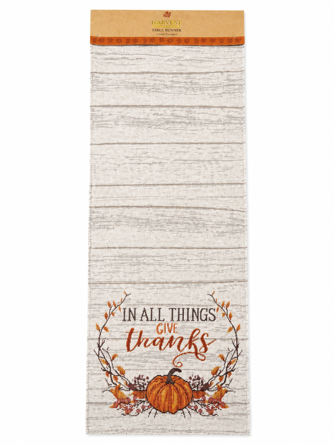 "In All Things Give Thanks" Harvest Collection Rustic Table Runner