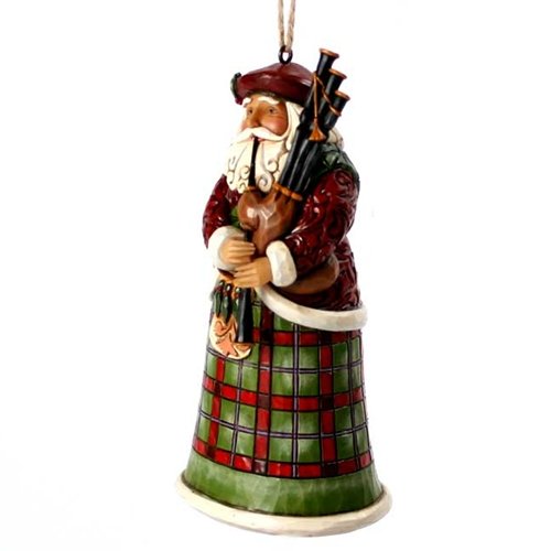Jim Shore Heartwood Creek 'Scottish Santa' Stone Resin Hanging Ornament, 4.75”